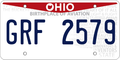 OH license plate GRF2579