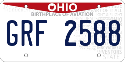 OH license plate GRF2588