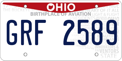 OH license plate GRF2589