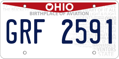 OH license plate GRF2591