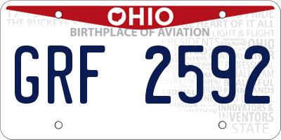 OH license plate GRF2592
