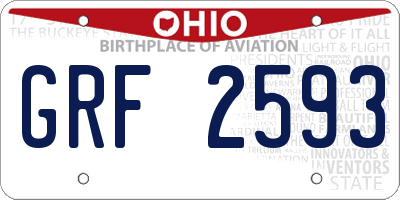 OH license plate GRF2593