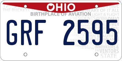 OH license plate GRF2595