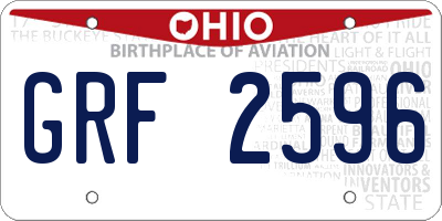 OH license plate GRF2596