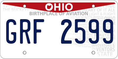 OH license plate GRF2599
