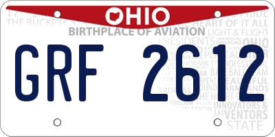 OH license plate GRF2612