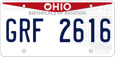 OH license plate GRF2616