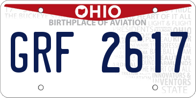 OH license plate GRF2617