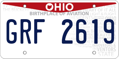 OH license plate GRF2619