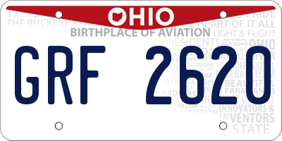 OH license plate GRF2620