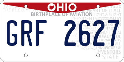 OH license plate GRF2627
