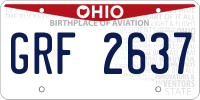 OH license plate GRF2637