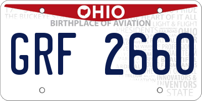 OH license plate GRF2660