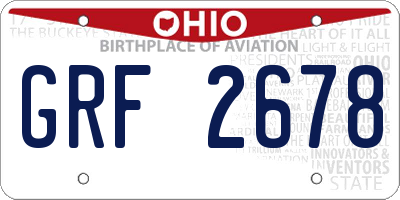 OH license plate GRF2678