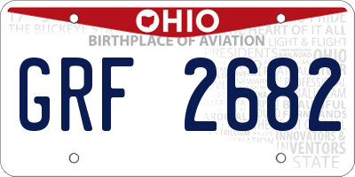 OH license plate GRF2682