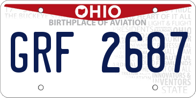 OH license plate GRF2687