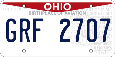 OH license plate GRF2707