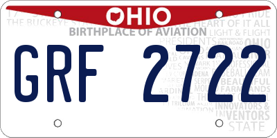 OH license plate GRF2722