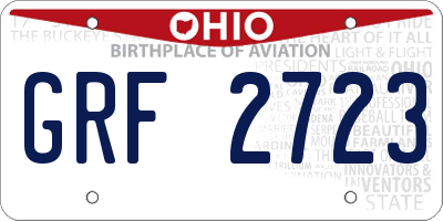 OH license plate GRF2723