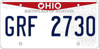 OH license plate GRF2730