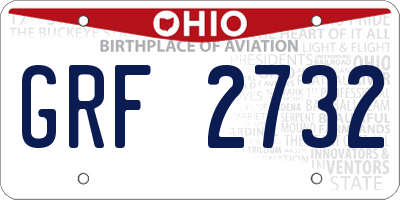 OH license plate GRF2732