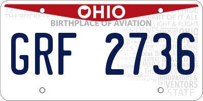 OH license plate GRF2736
