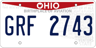 OH license plate GRF2743