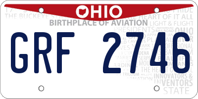 OH license plate GRF2746