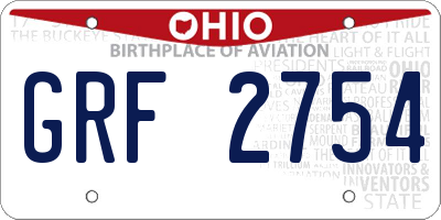 OH license plate GRF2754