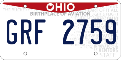 OH license plate GRF2759