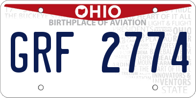 OH license plate GRF2774