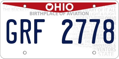 OH license plate GRF2778