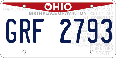 OH license plate GRF2793