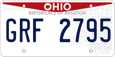 OH license plate GRF2795