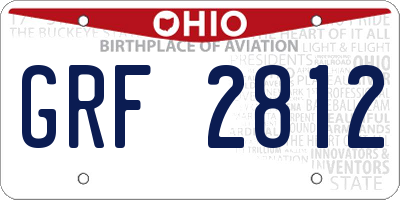 OH license plate GRF2812