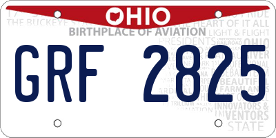 OH license plate GRF2825