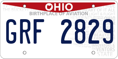 OH license plate GRF2829