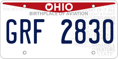OH license plate GRF2830