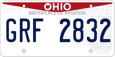 OH license plate GRF2832