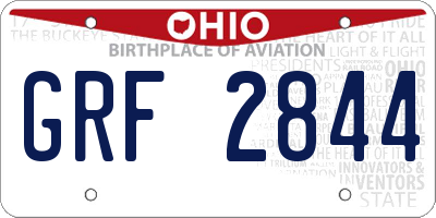 OH license plate GRF2844
