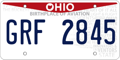 OH license plate GRF2845