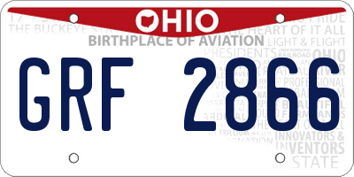 OH license plate GRF2866