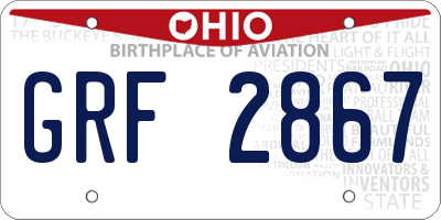 OH license plate GRF2867