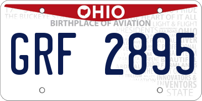 OH license plate GRF2895