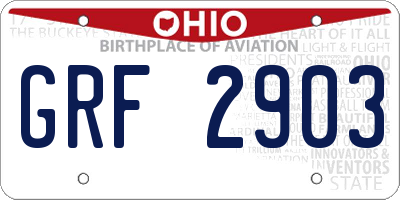 OH license plate GRF2903