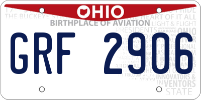 OH license plate GRF2906