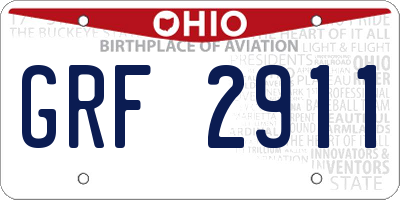 OH license plate GRF2911