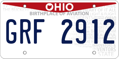 OH license plate GRF2912