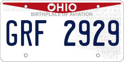 OH license plate GRF2929