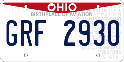 OH license plate GRF2930